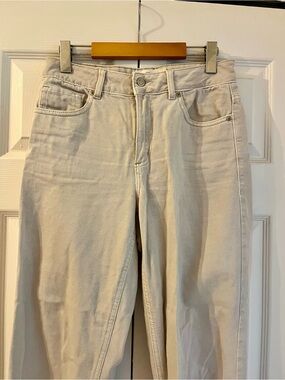 Dynamite High-Rise Cream Straight Jeans